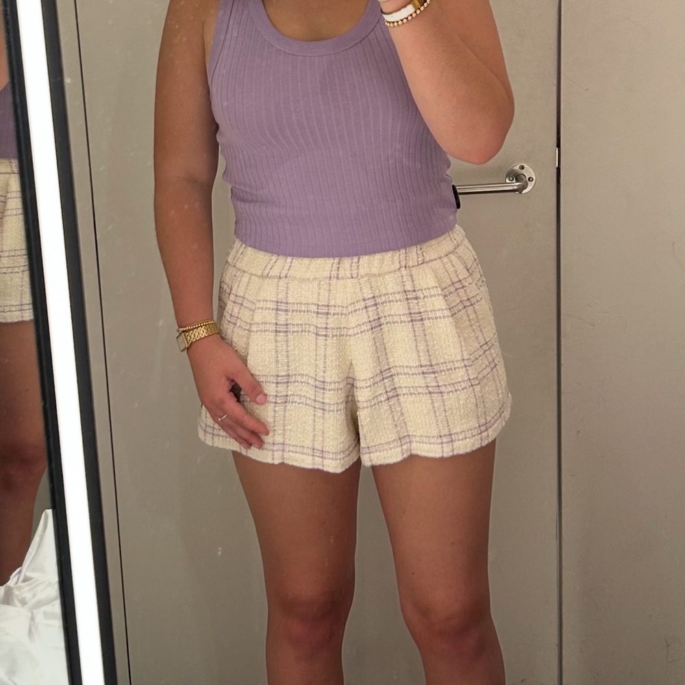 IRO Paris plaid tweed shorts